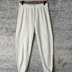 MATE Sweatpants Womens Medium White French Terry Jogger Pants Organic Cotton